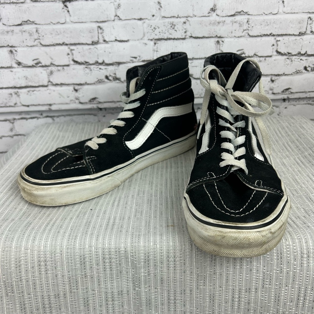 Vans | black sk8 high top skate shoes sneakers size 8.5 - Picture 1 of 8